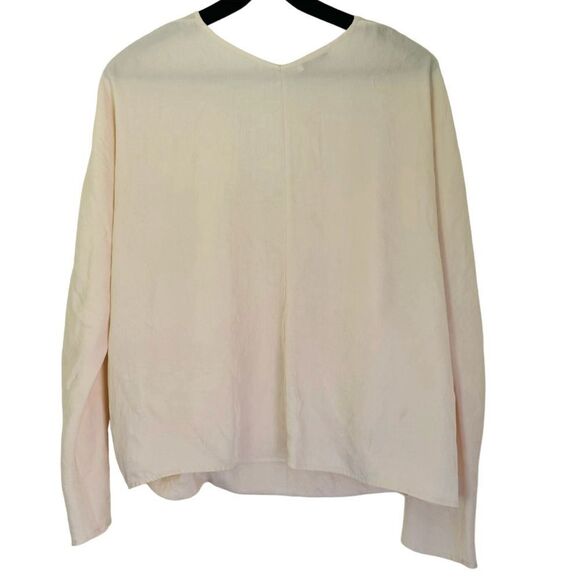 Vince Crossover Surplice Drop Shoulder Blouse Chiffon Top Size Large - Picture 3 of 8